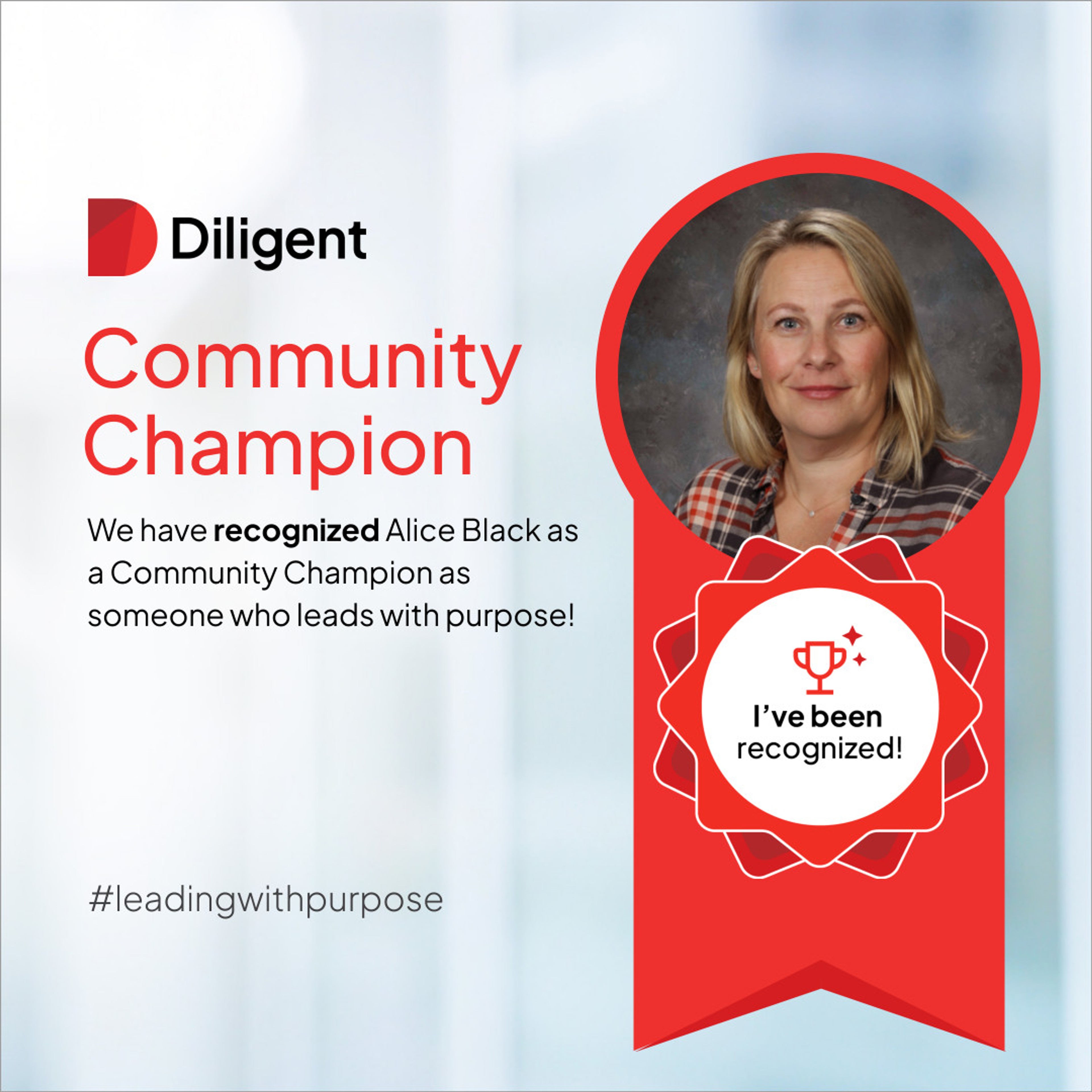 Alice Black is Diligent's Community Champion