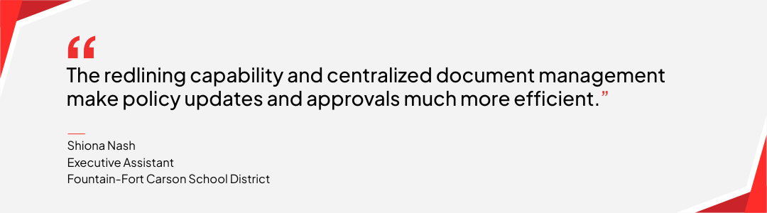 Shiona Nash quote about Diligent Community's Policy Publisher feature