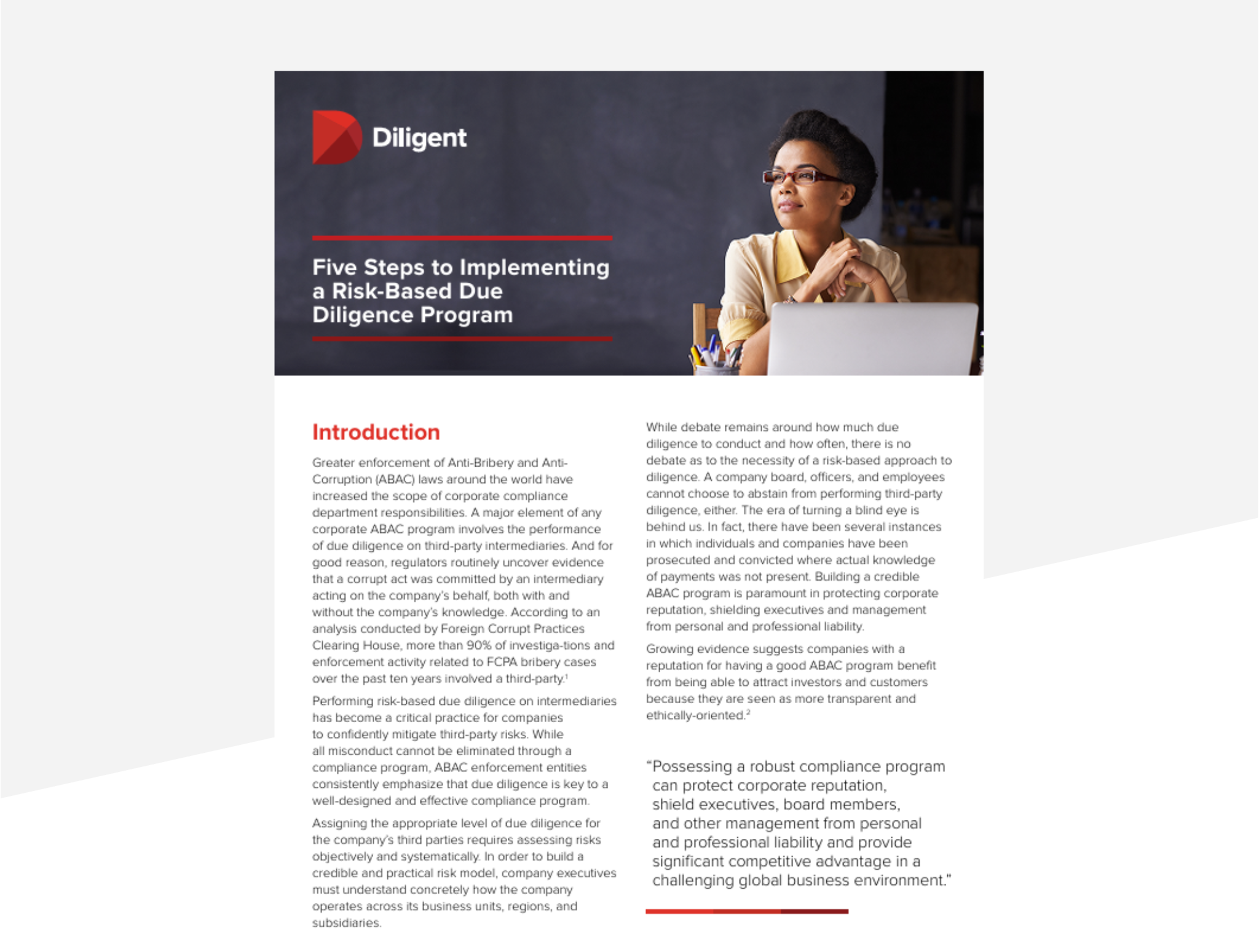 Five Steps to Implementing a Risk-Based Due Diligence Program