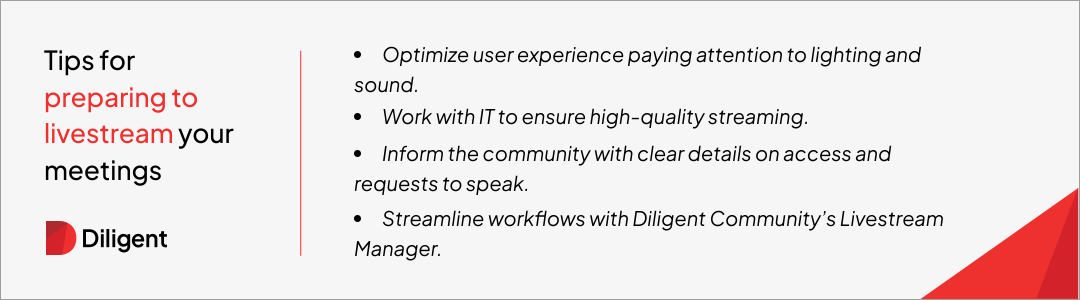 Tips for preparing to livestream meetings