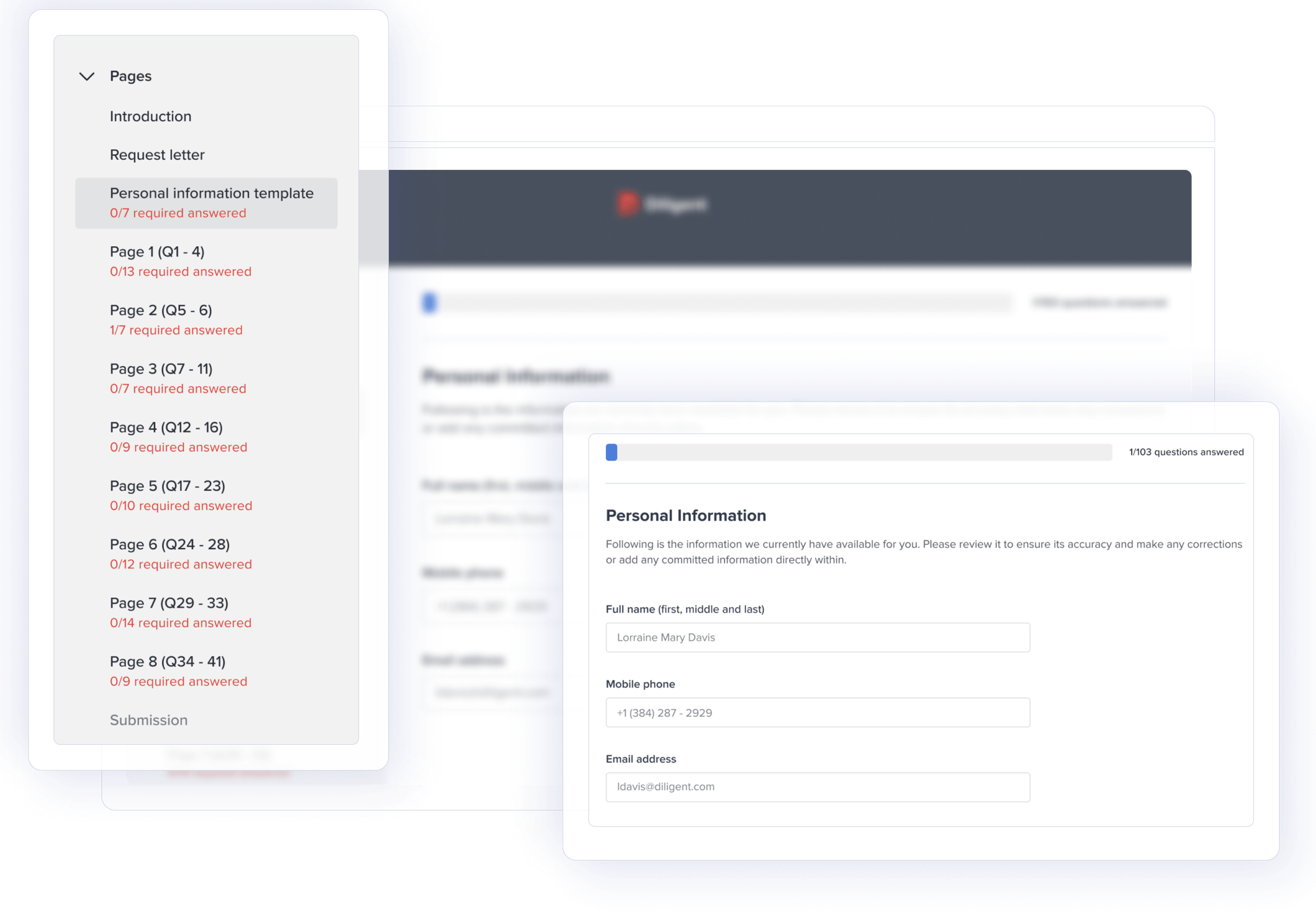 Board portal software's questionnaire feature