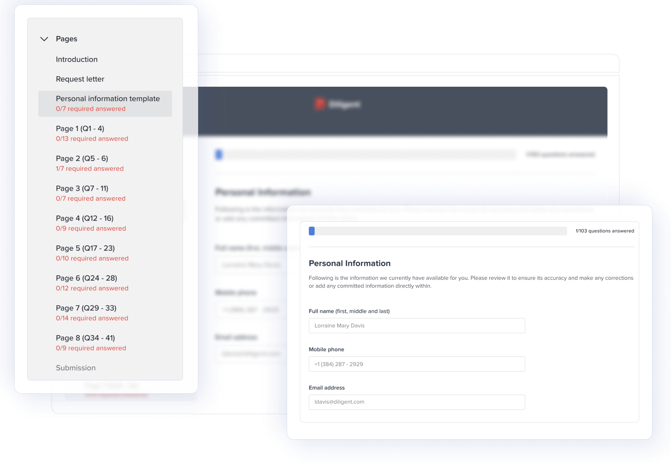 Board portal software's questionnaire feature