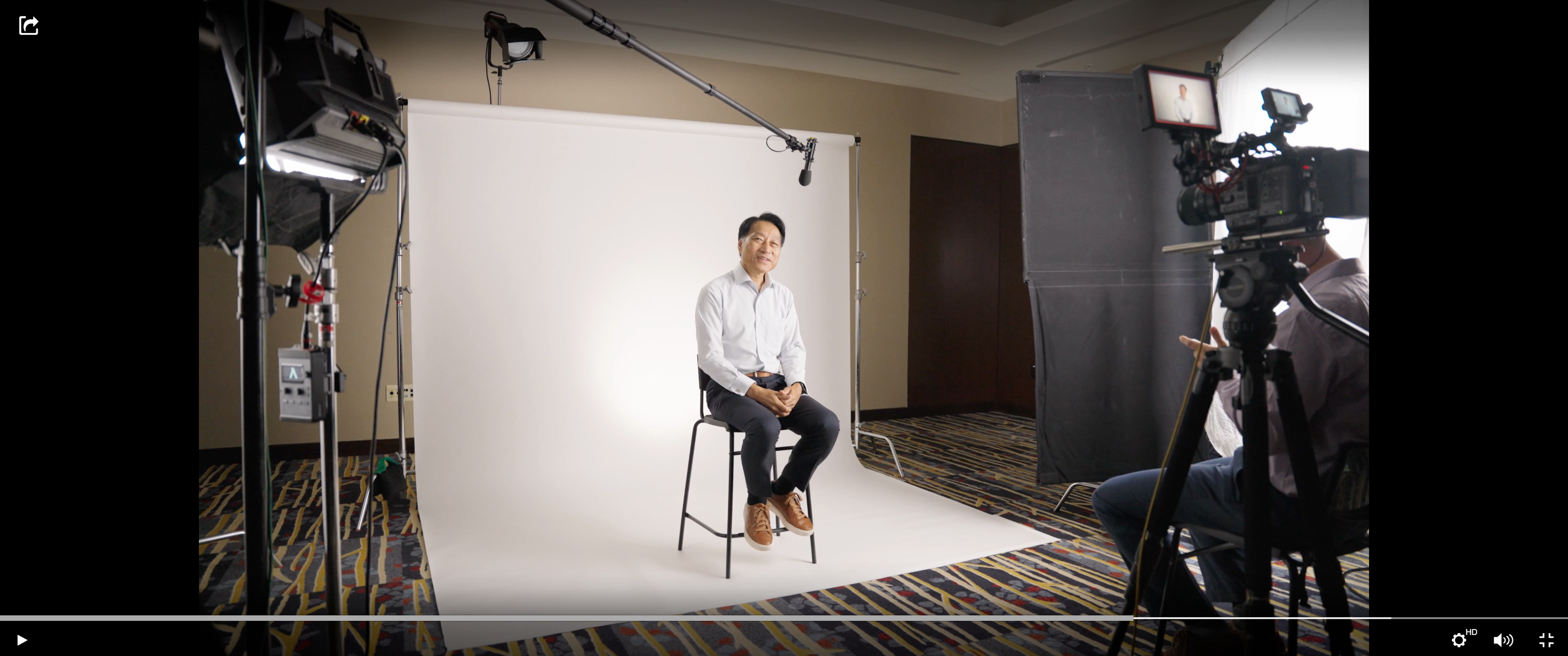 Man sitting for an interview about governance and audit