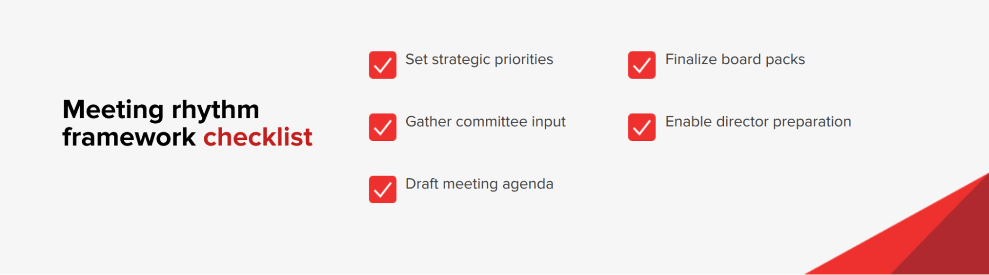 meeting framework checklist