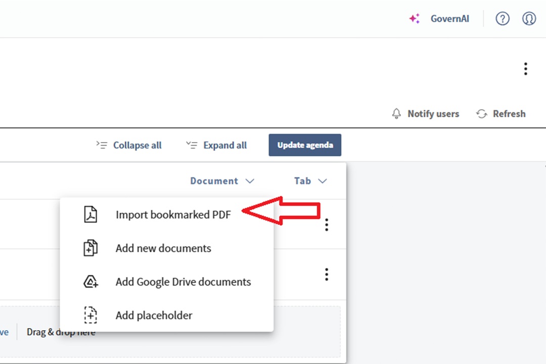 Diligent boards import bookmarked PDFs