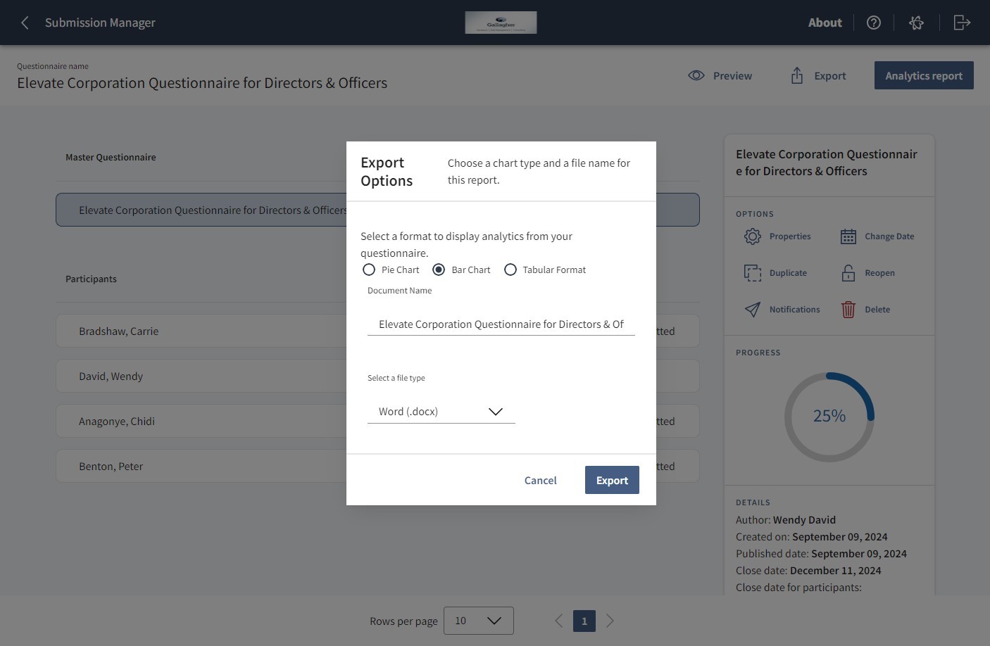 Use Diligent's board assessment tool to simplify analytics collection and reporting