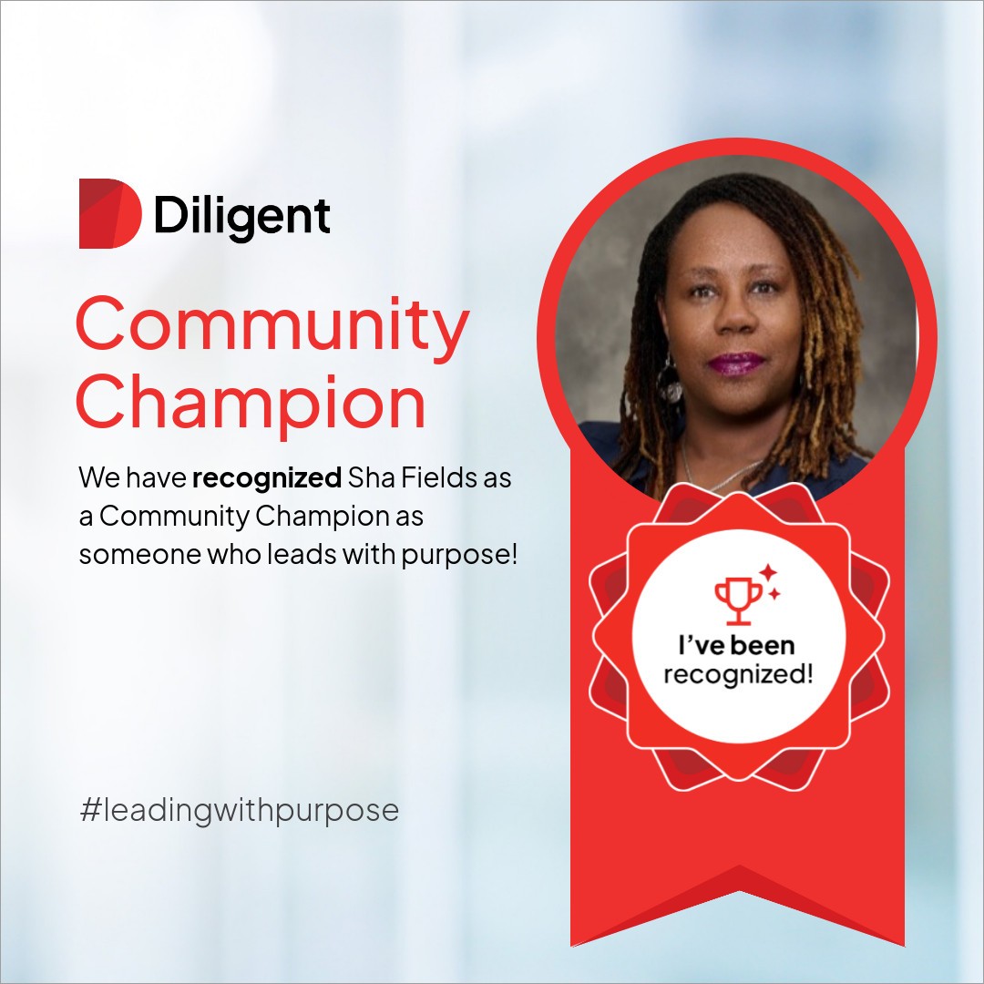 Sha Fields is Diligent's Community Champion