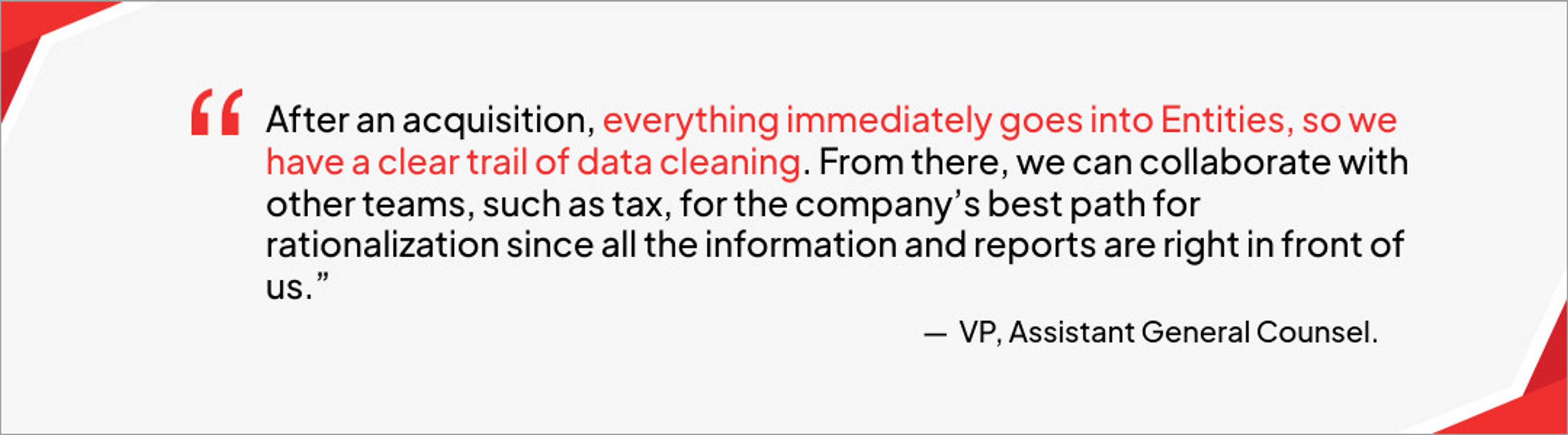 VP speaking on how they use Diligent Entities for their corporate records management