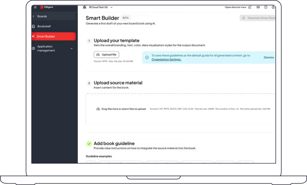 Diligent Boards software screenshot