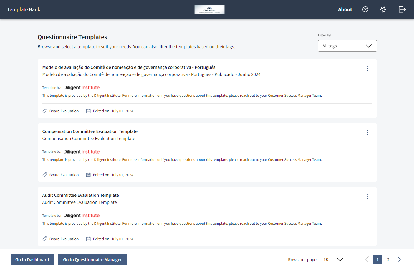 Streamline questionnaire creation with Diligent's board assessment software