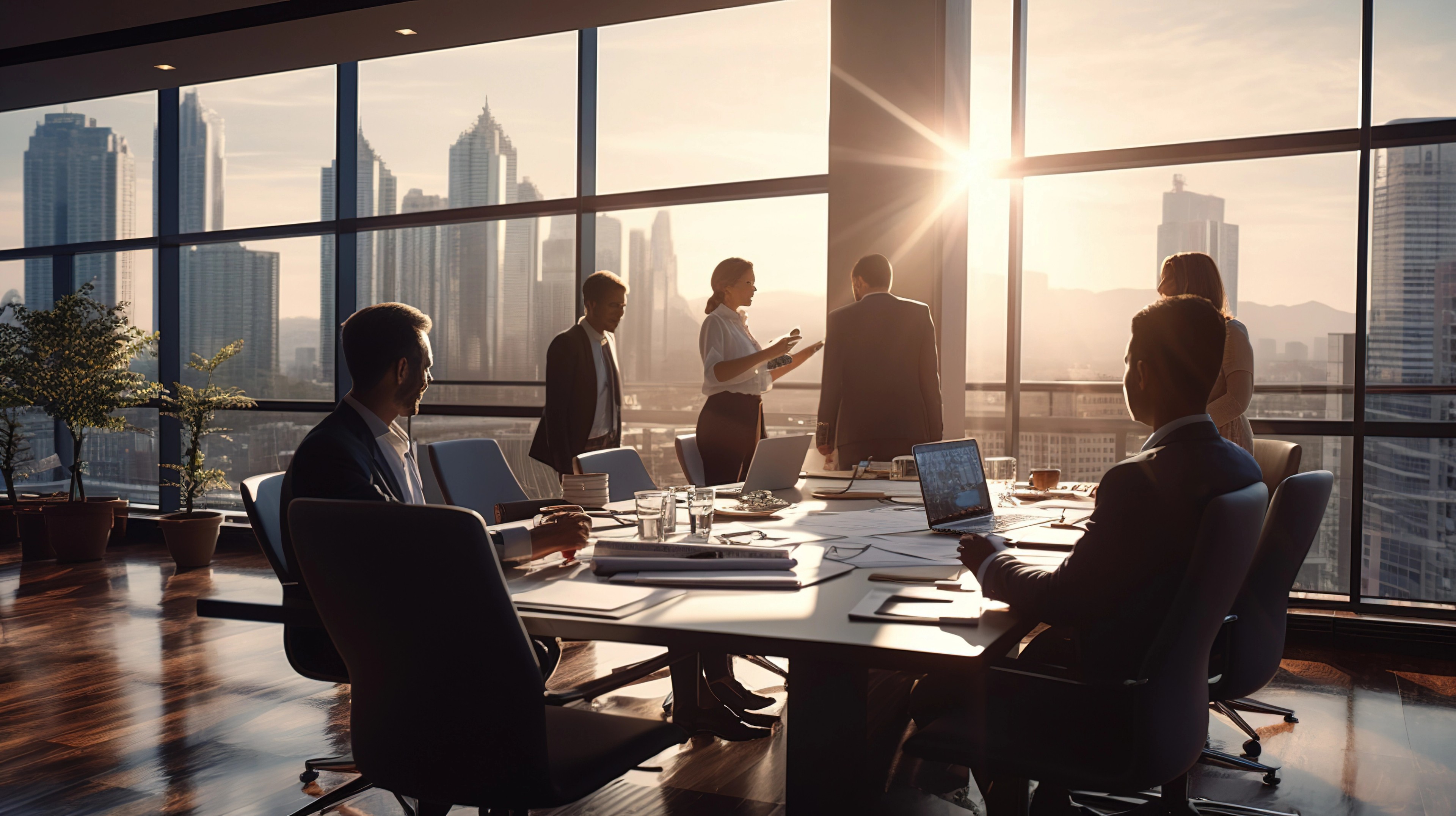 Executives around a conference table