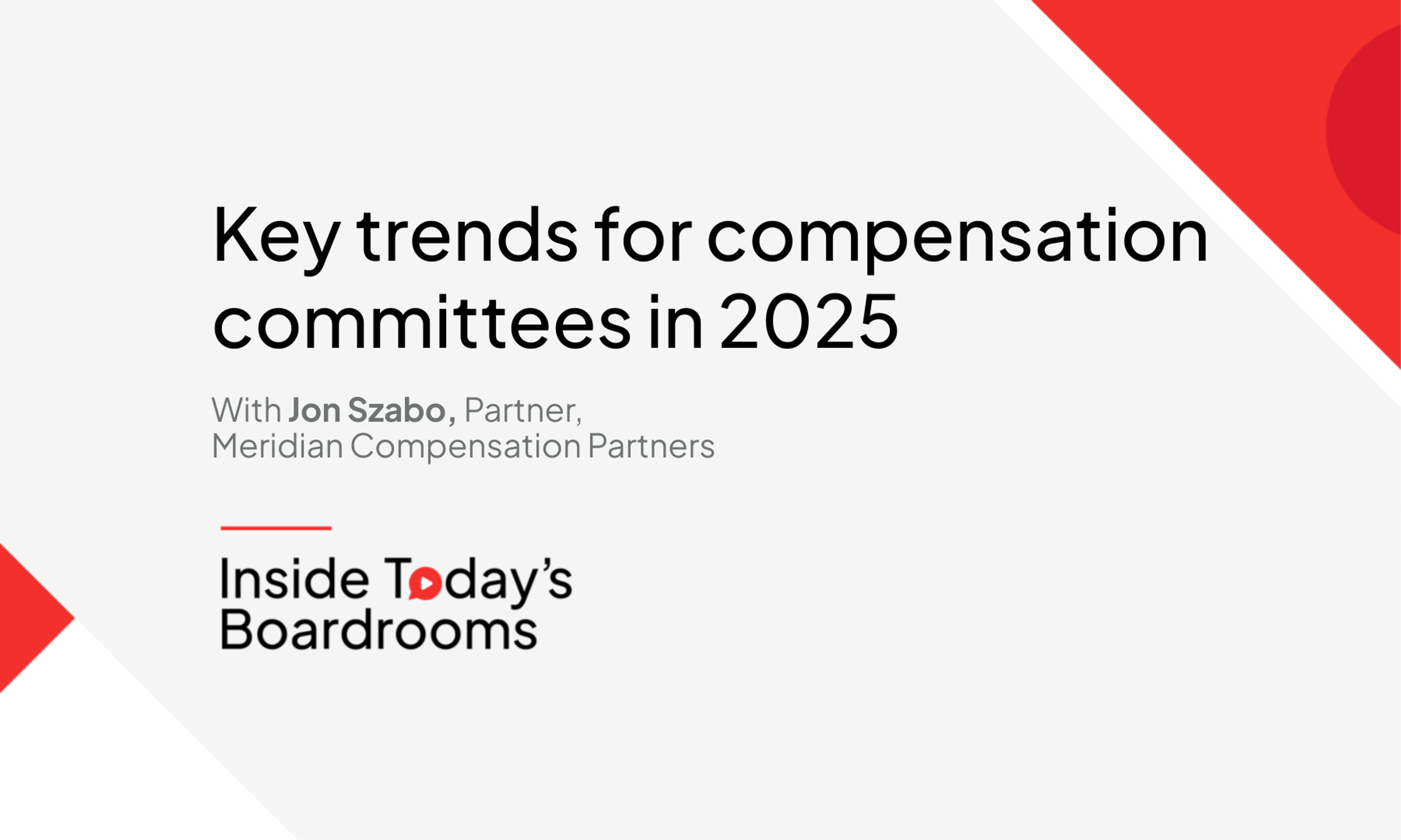 Key trends for compensation committees in 2025