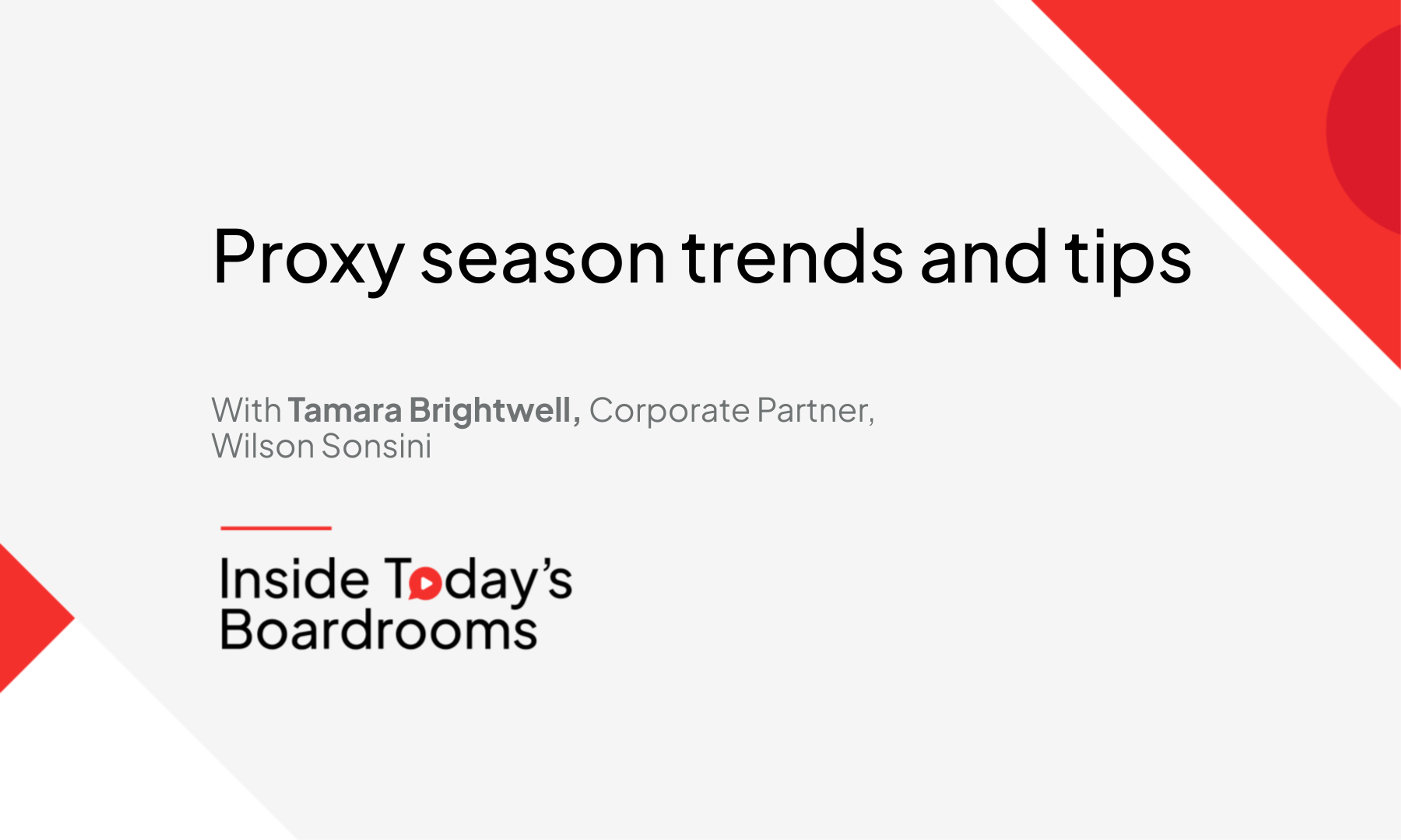 Proxy season trends and tips