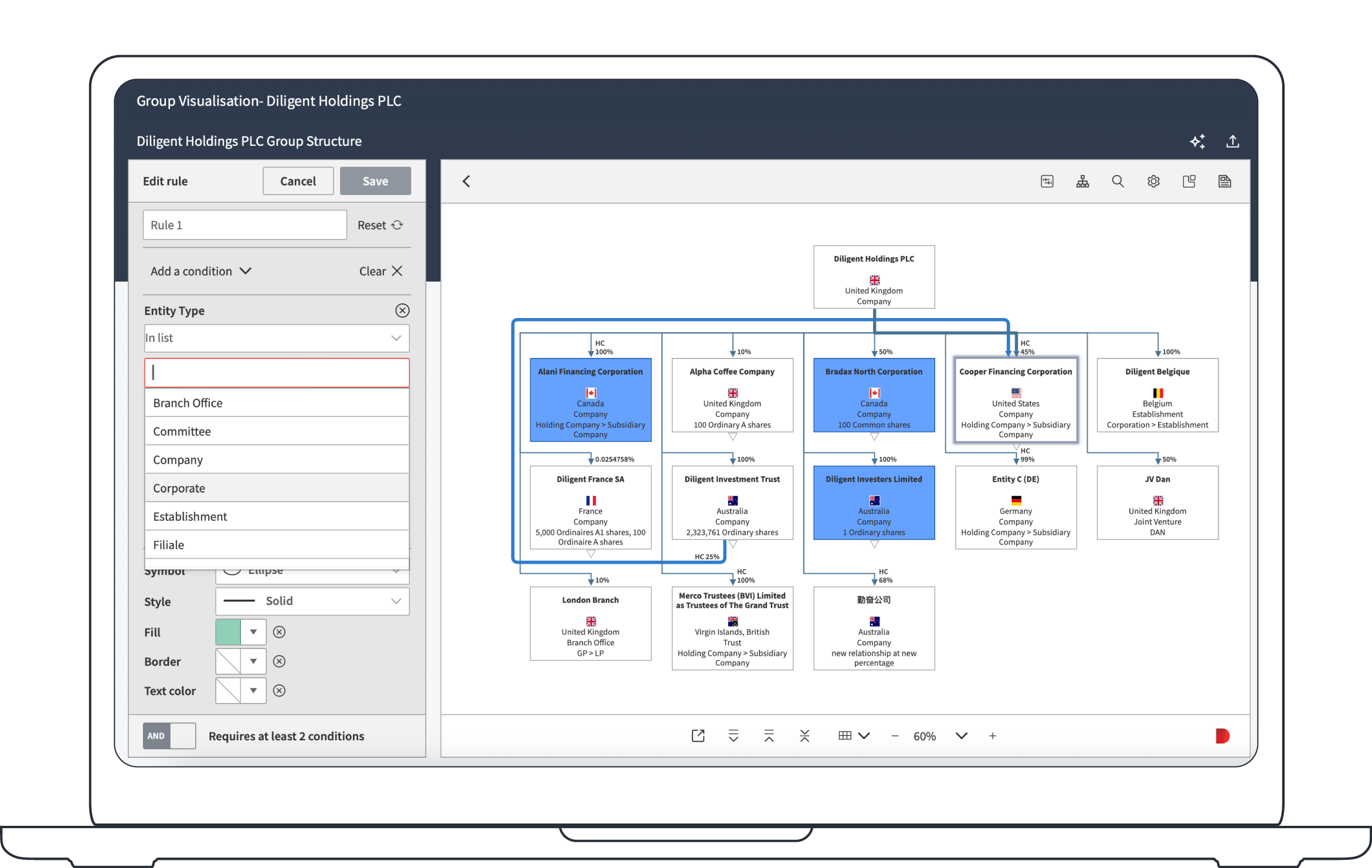 Diligent AI Control Generation product features