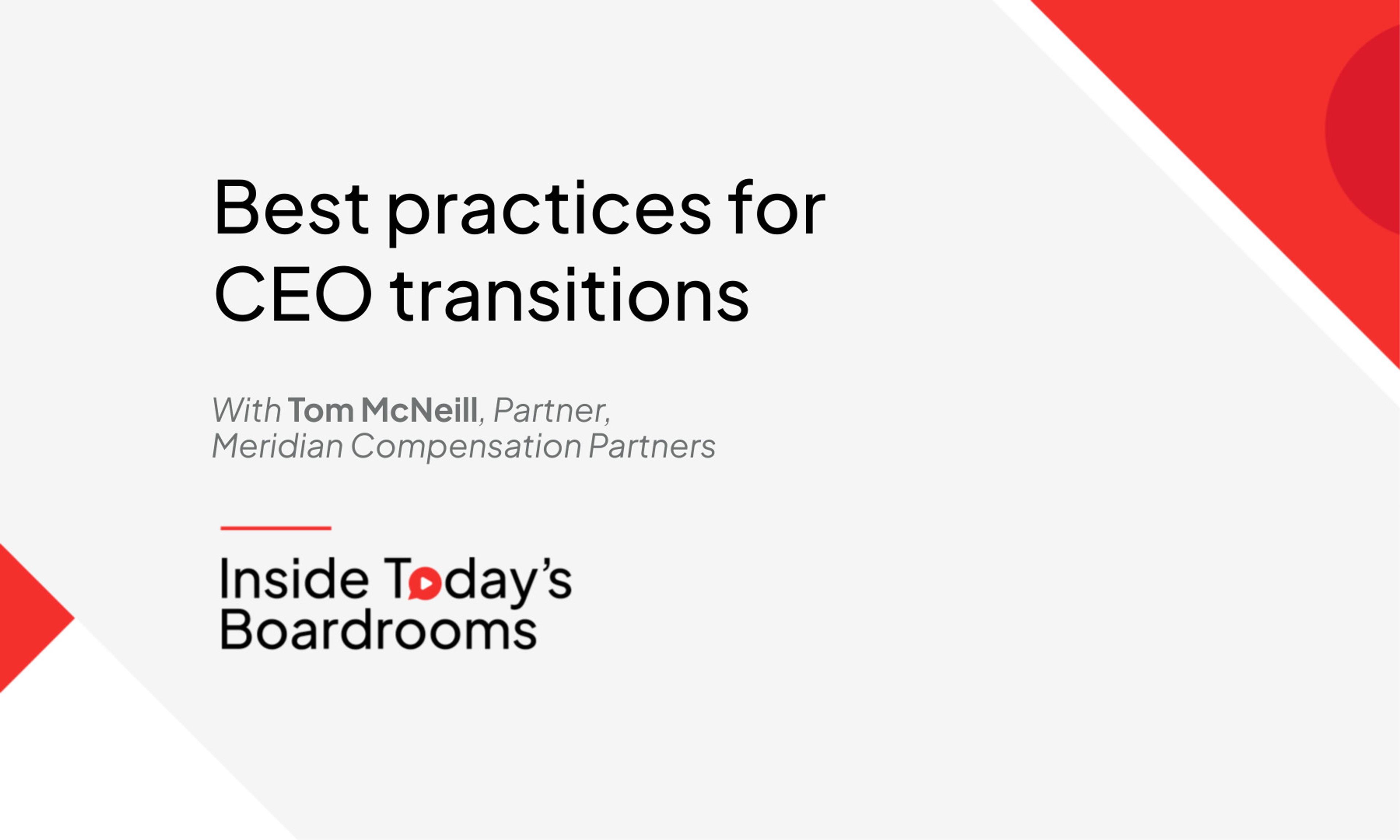Best practices for CEO transitions