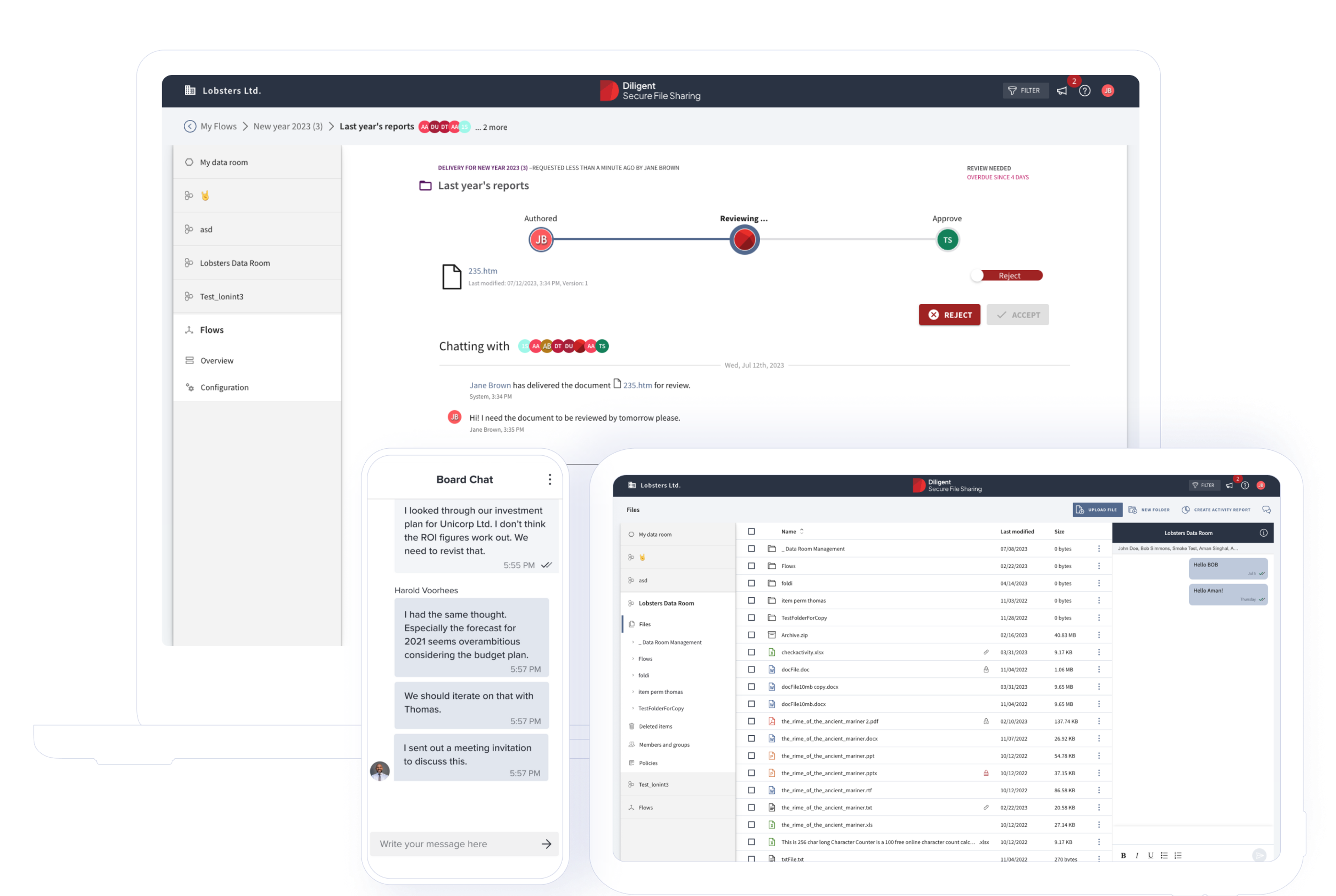 Screenshot of governance software