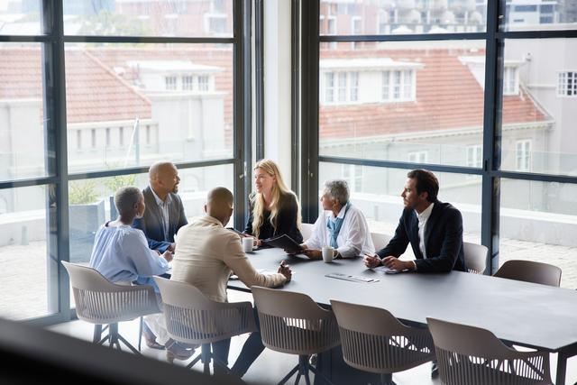A boardroom discussing the challenges of AI governance