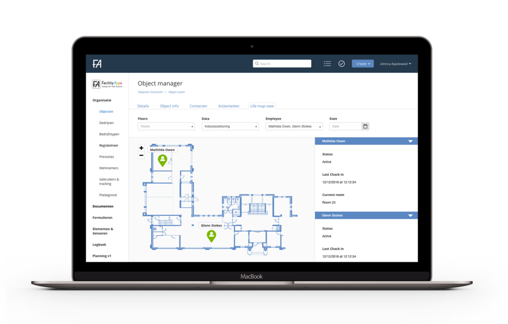 Where is my cleaner app indoor positioning FacilityApps