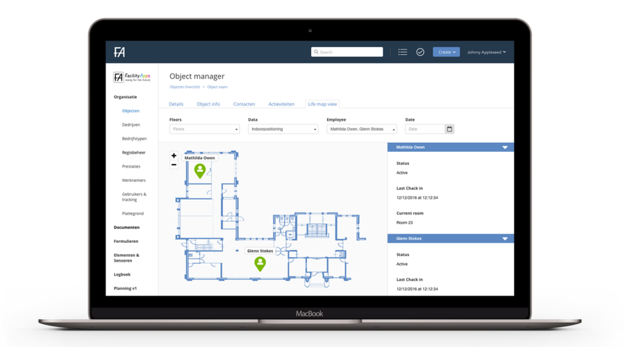 Where is my cleaner app indoor positioning FacilityApps