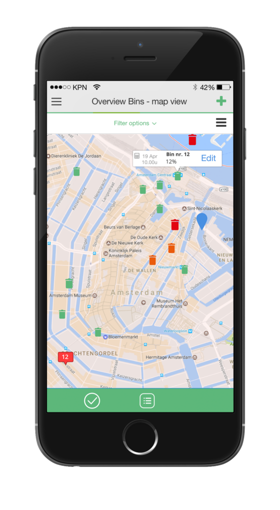IoT smart city solutions landscaping bin sensor app