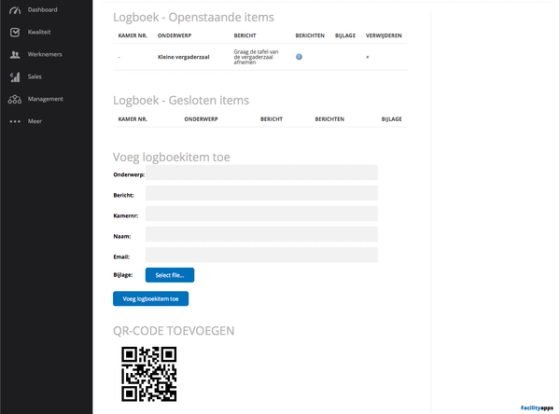 Beispiel des digitalen Logbuchs im Backend