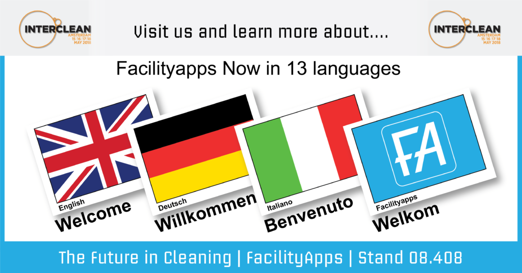 FacilityApps 13 languages Interclean 2018