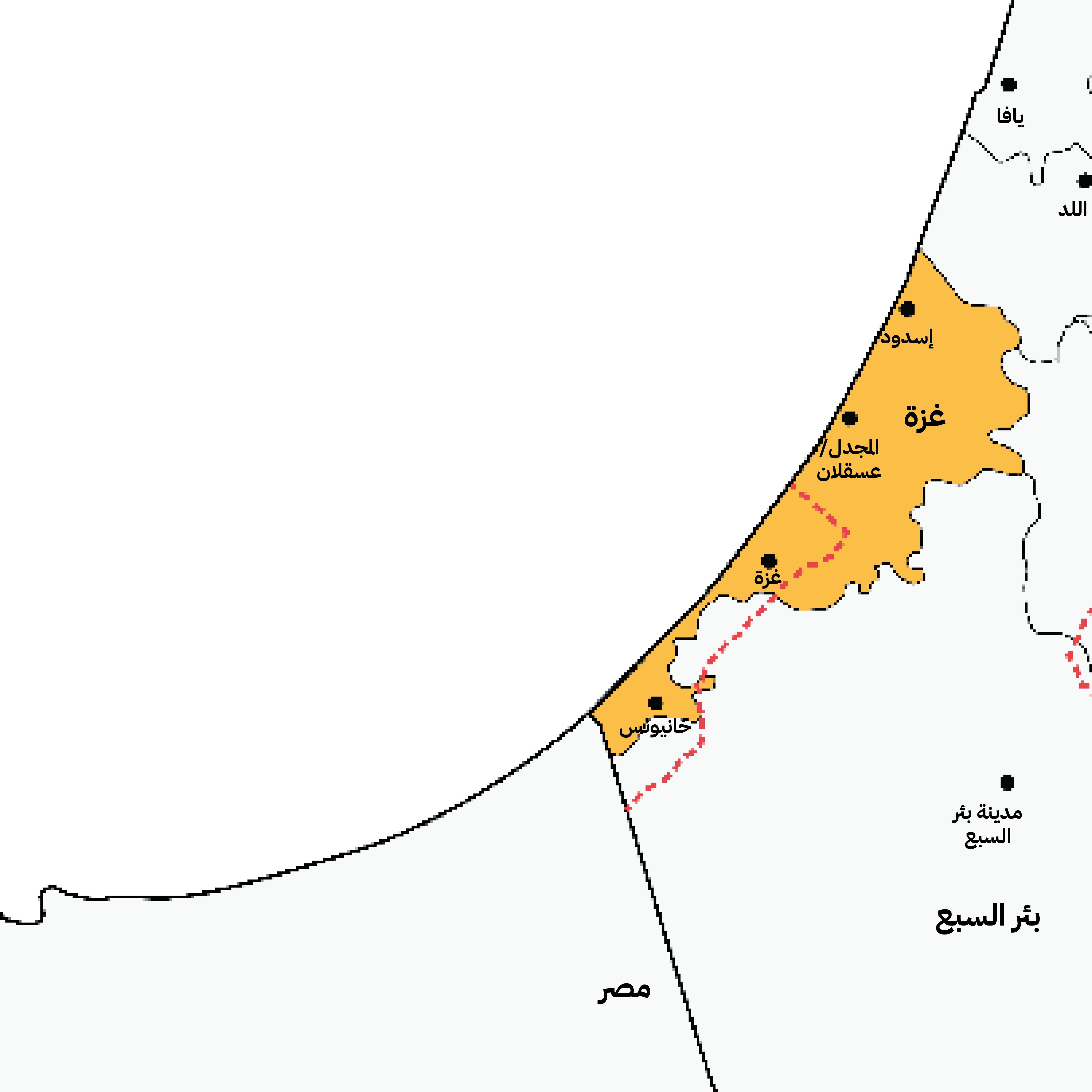 Map 1: From Qadaa’ to Gaza Strip