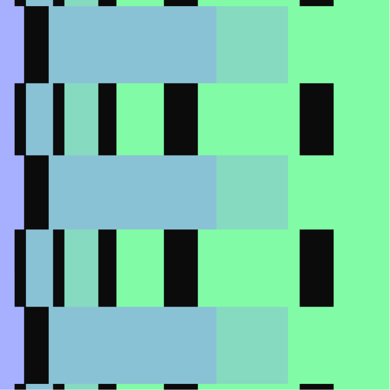 A square displaying four varied colors, each occupying one quarter of the shape.