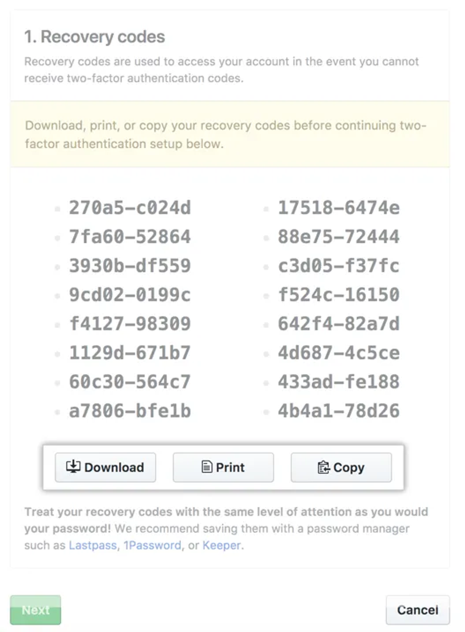 Source https://docs.github.com/en/authentication/securing-your-account-with-two-factor-authentication-2fa/configuring-two-factor-authentication-recovery-methods