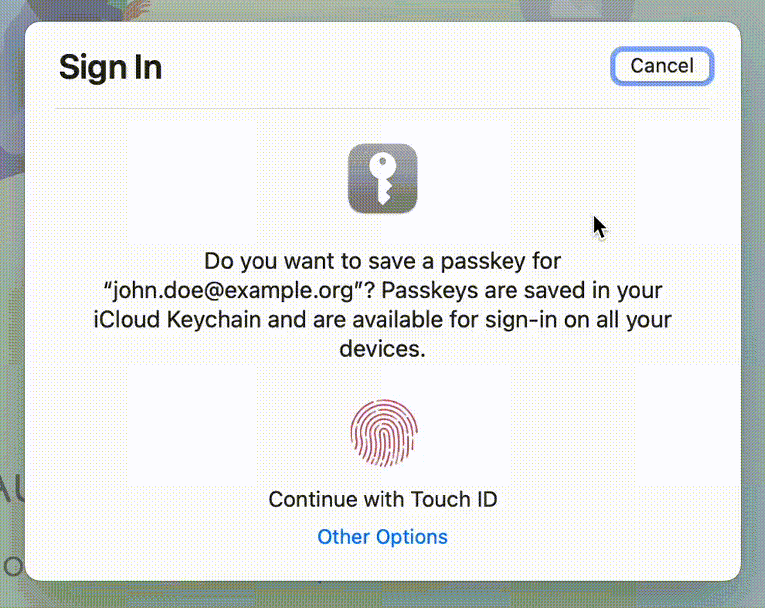Retrying TouchID until it fails and the user is prompted for their OS password.