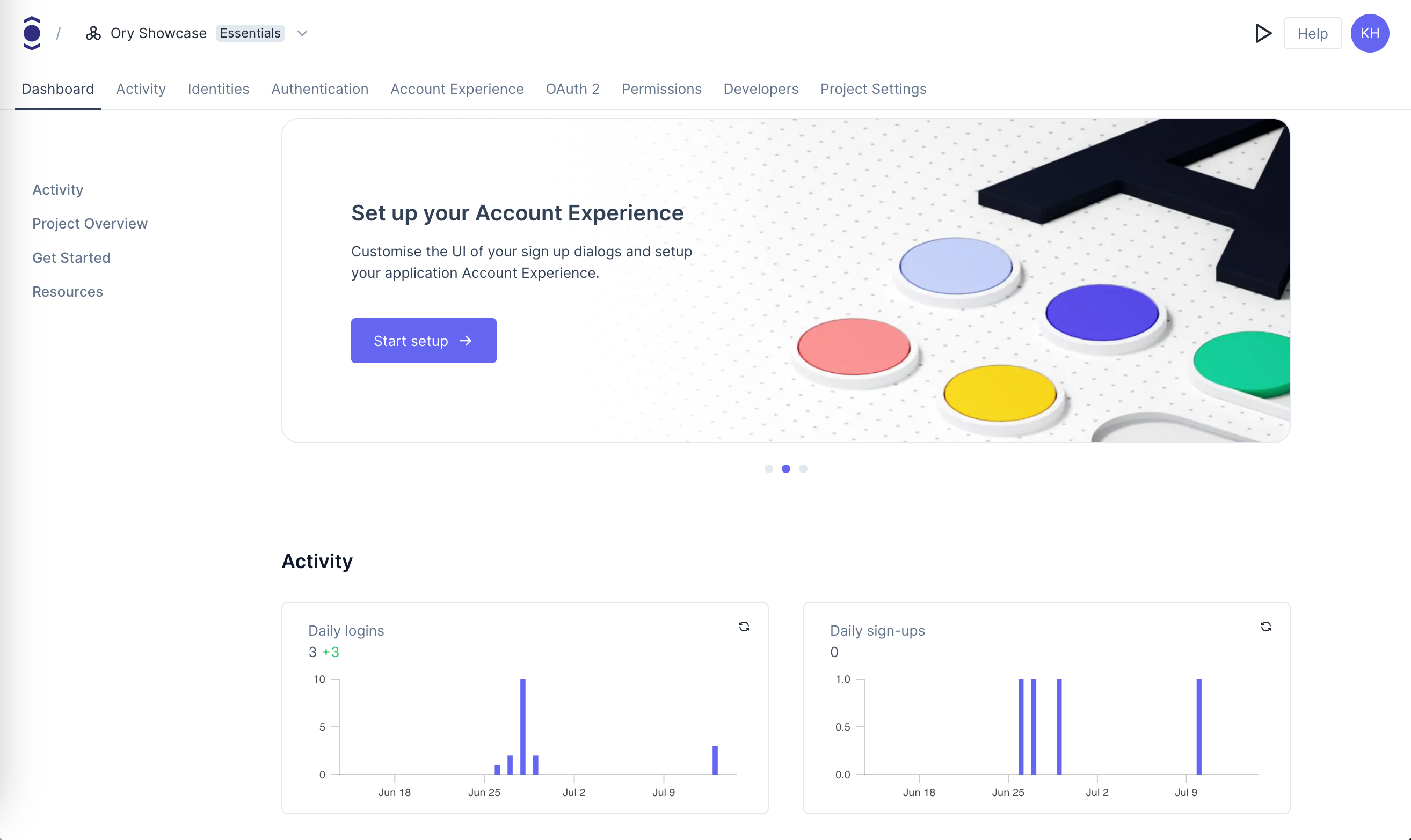 Ory Console Dashboard