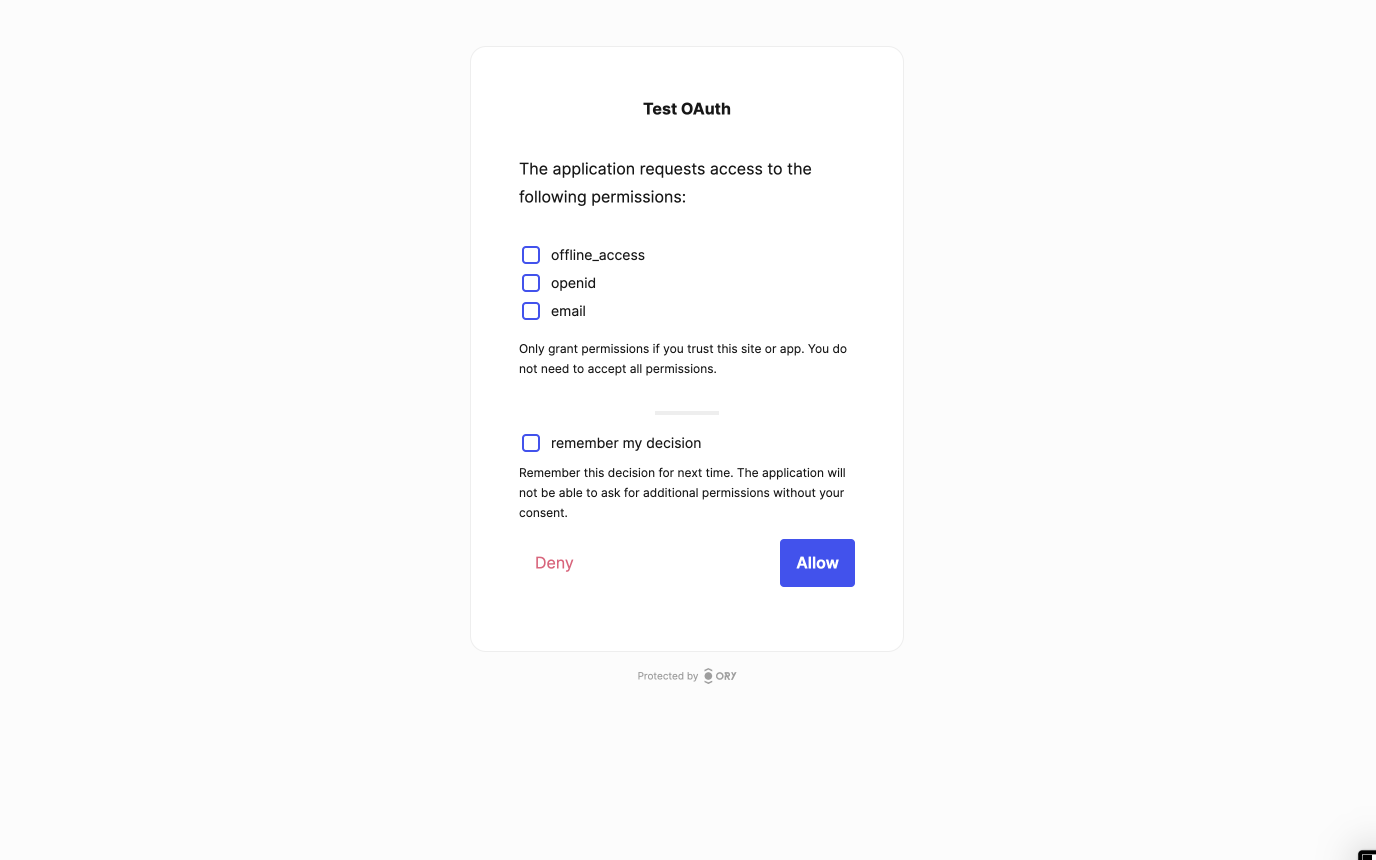 Example Consent Screen