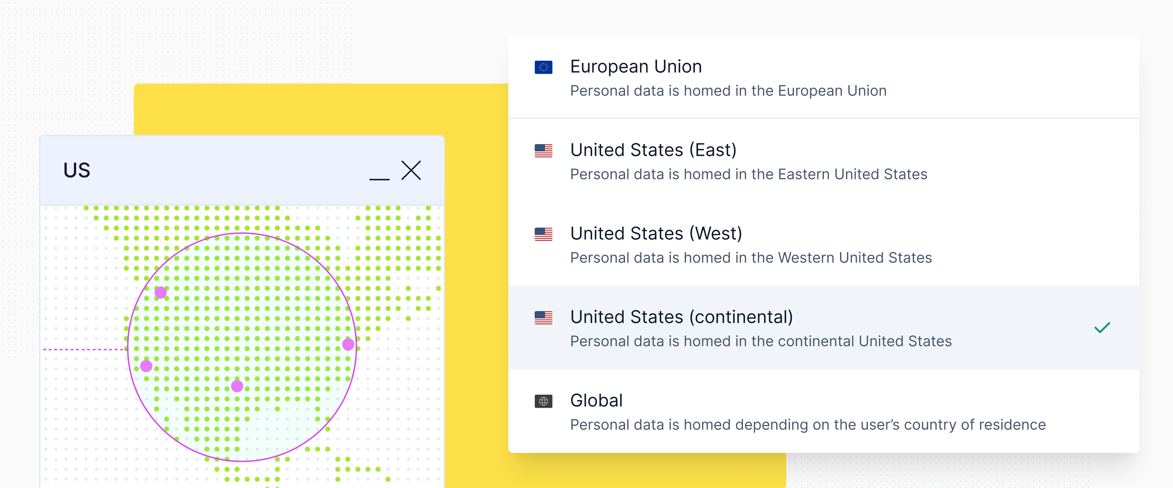 Choose a storage location for your user's personal data when creating a new project in Ory Console