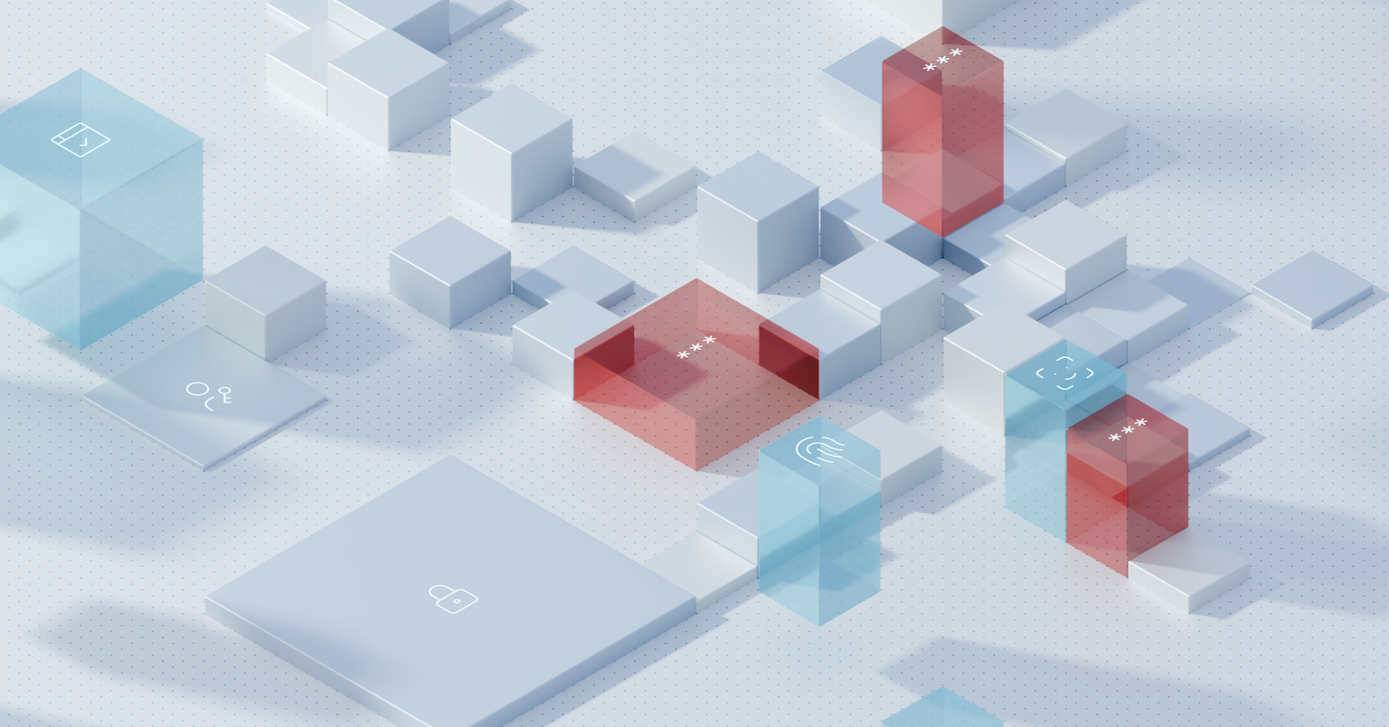 3D abstract representing a password breach