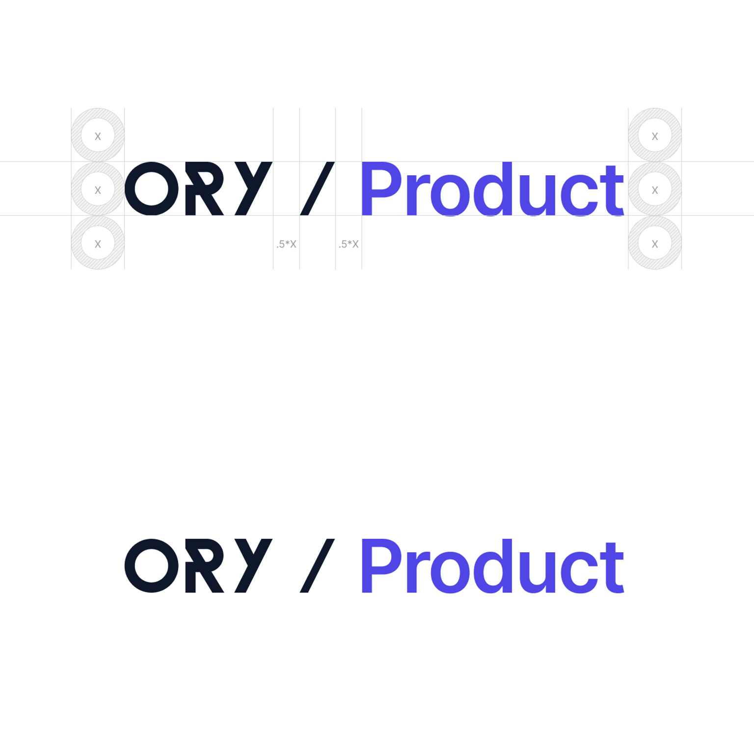 Ory product lockup with clear space around it