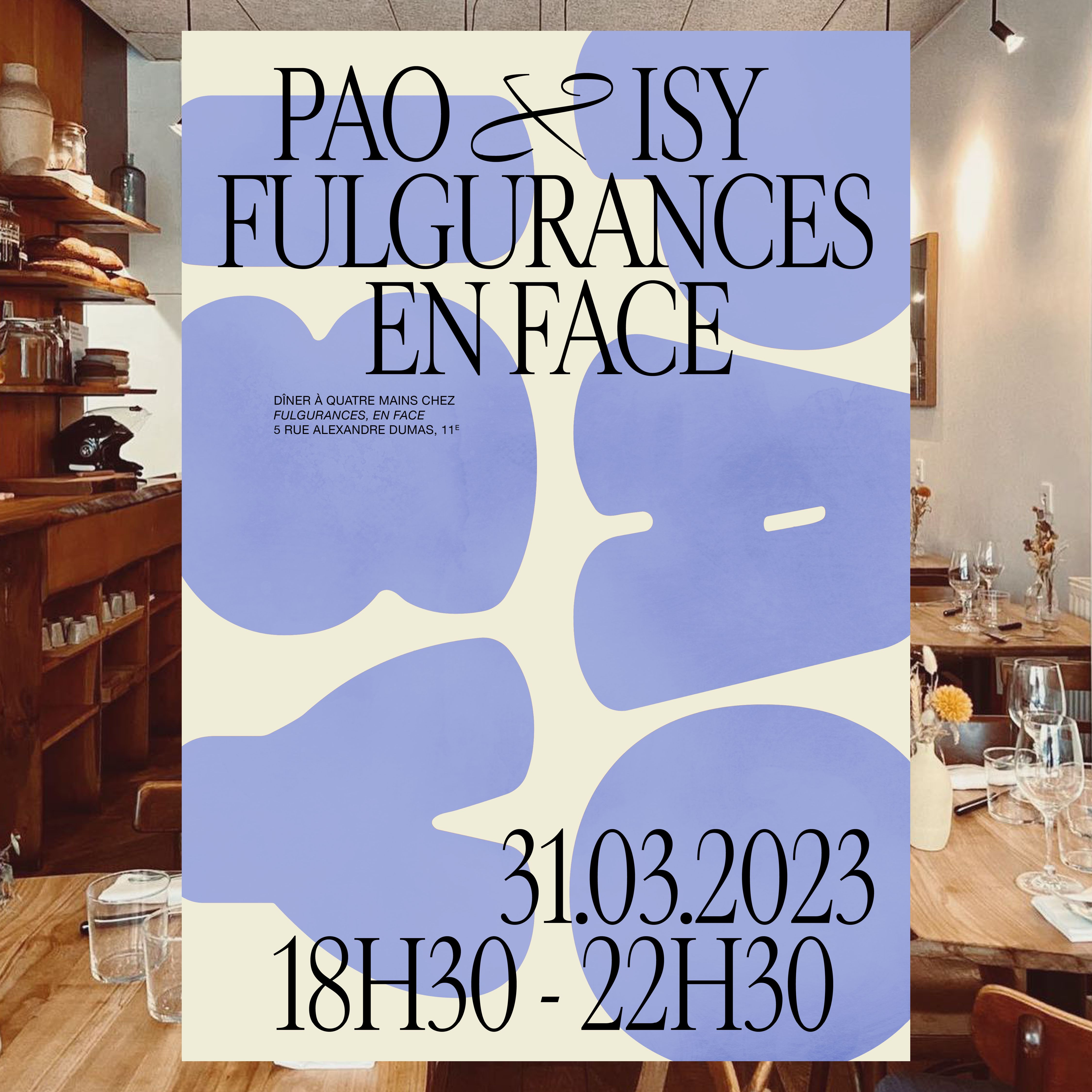 affiche pour le diner chez Fulgurances En Face de Pao et Isy | © Studio Cent-Huit 2025
