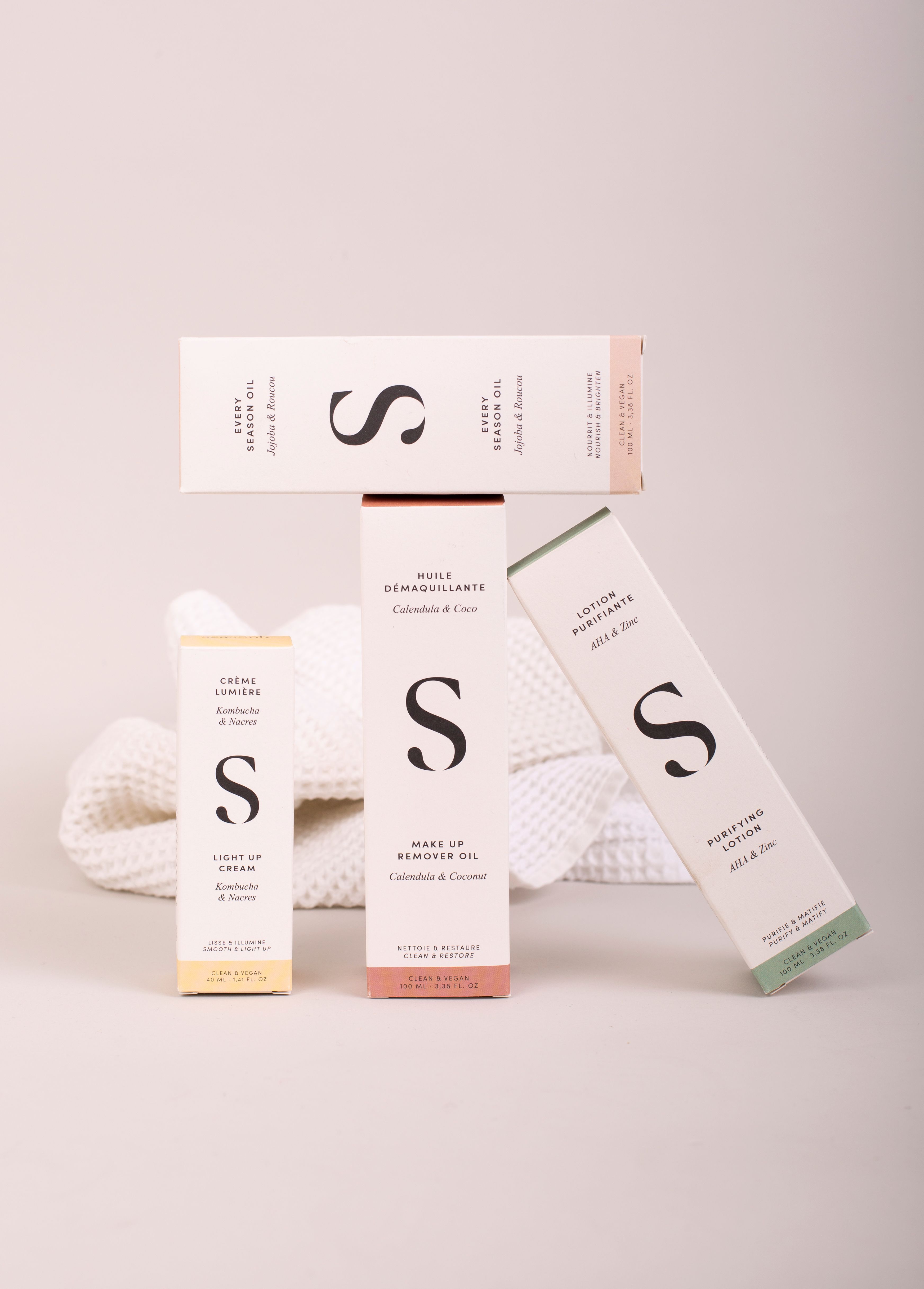 Packaging de la marque de skincare Seasonly | © Studio Cent-Huit 2025