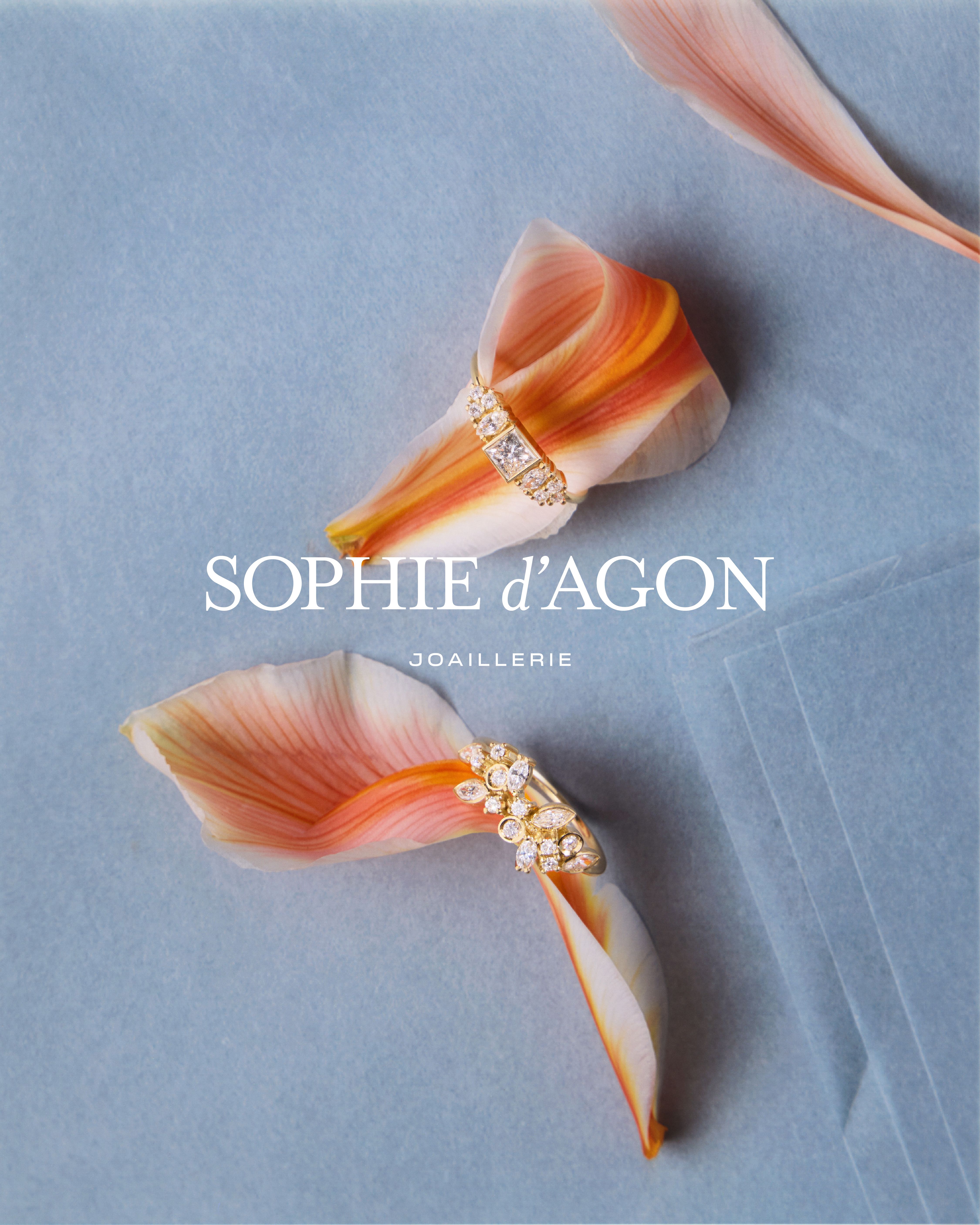 logotype Sophie d'Agon Joaillerie avec bague fiancailles | © Studio Cent-Huit 2025