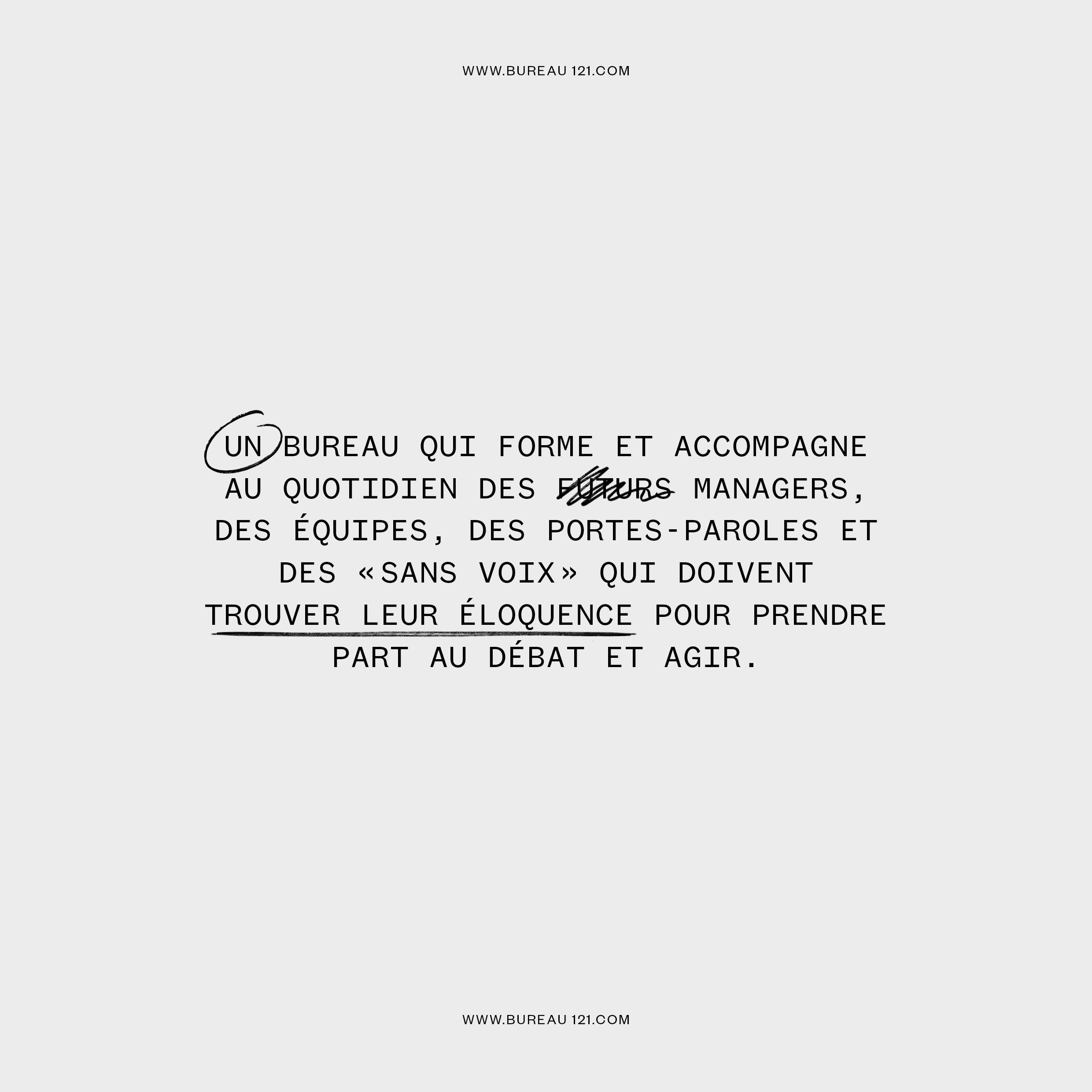 Prise de parole pour l'agence Bureau 121 | © Studio Cent-Huit 2025