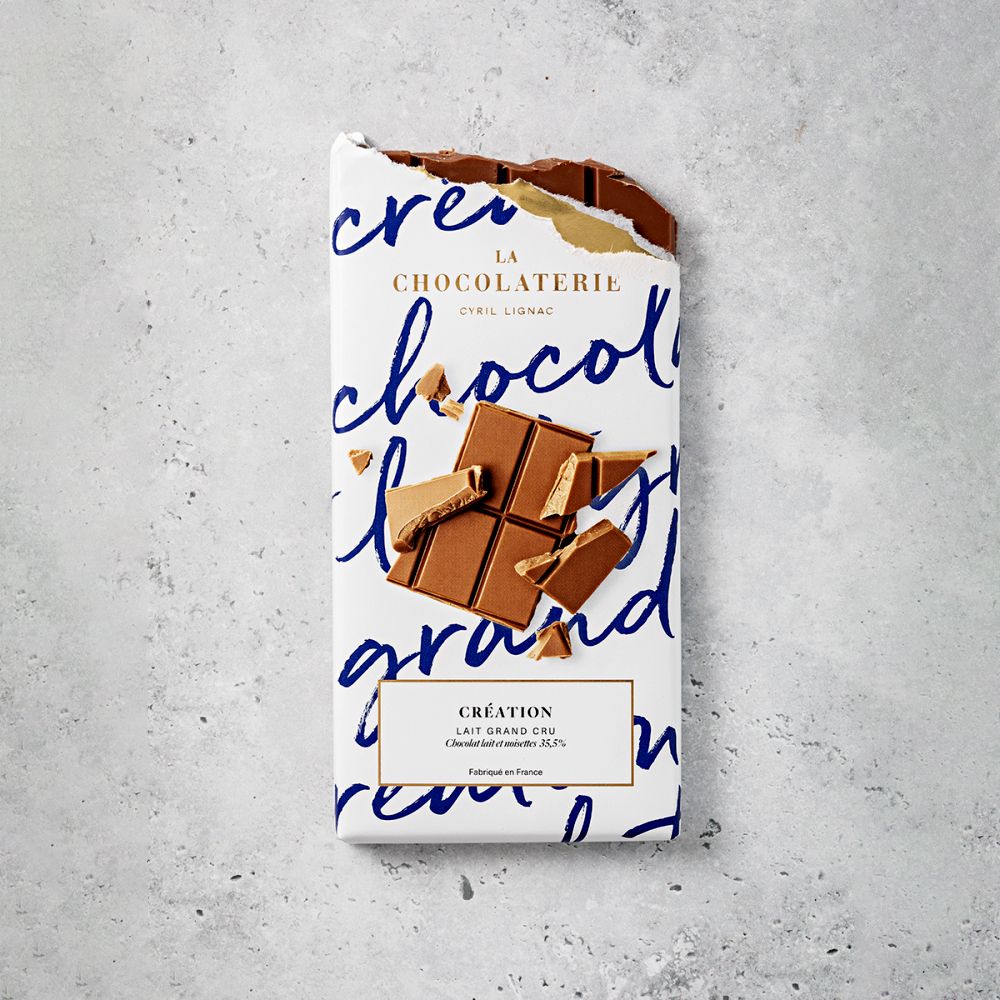 packaging tablette chocolat Cyril Lignac La Chocolaterie | © Studio Cent-Huit 2025