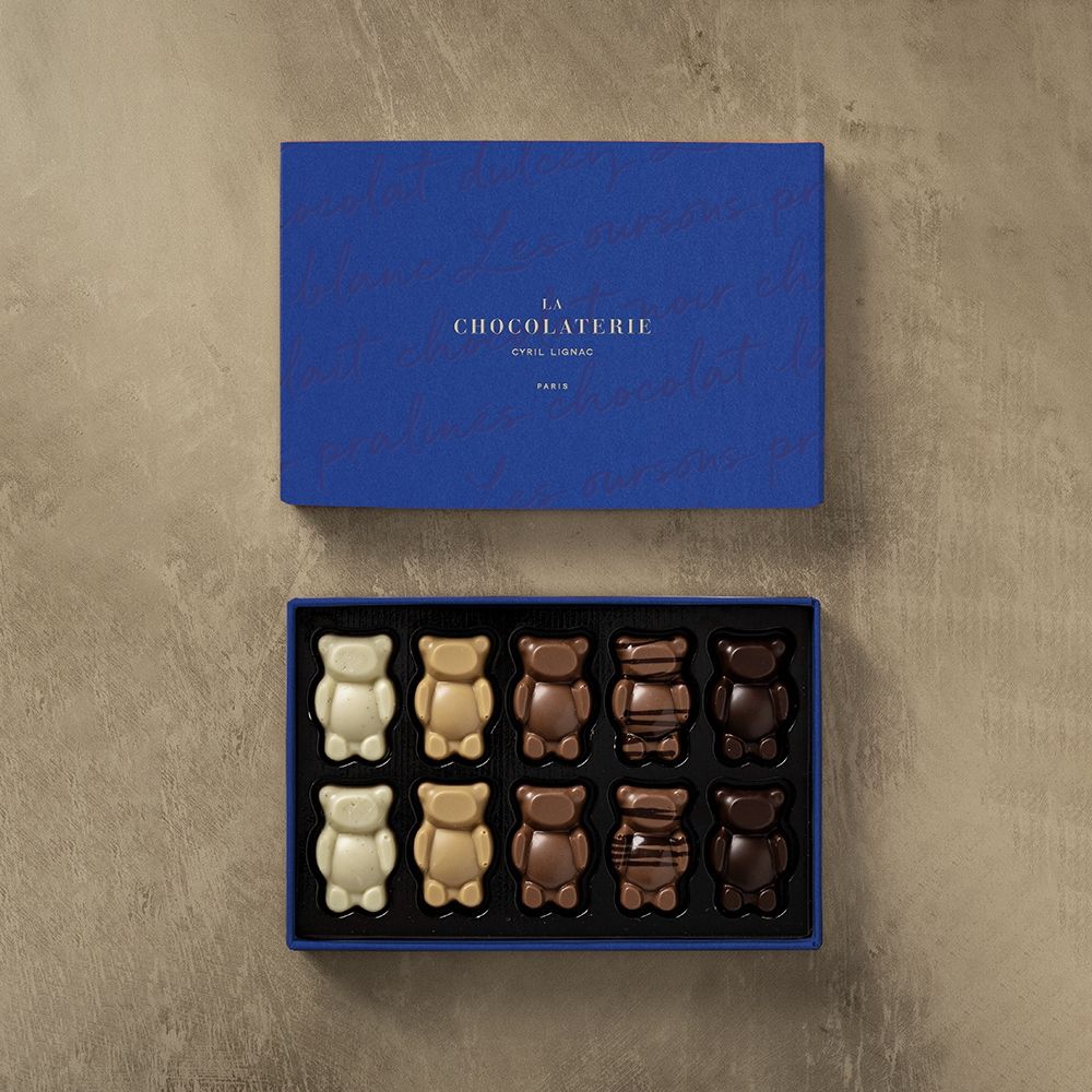 packaging boîte oursons chocolat Cyril Lignac La Chocolaterie | © Studio Cent-Huit 2025