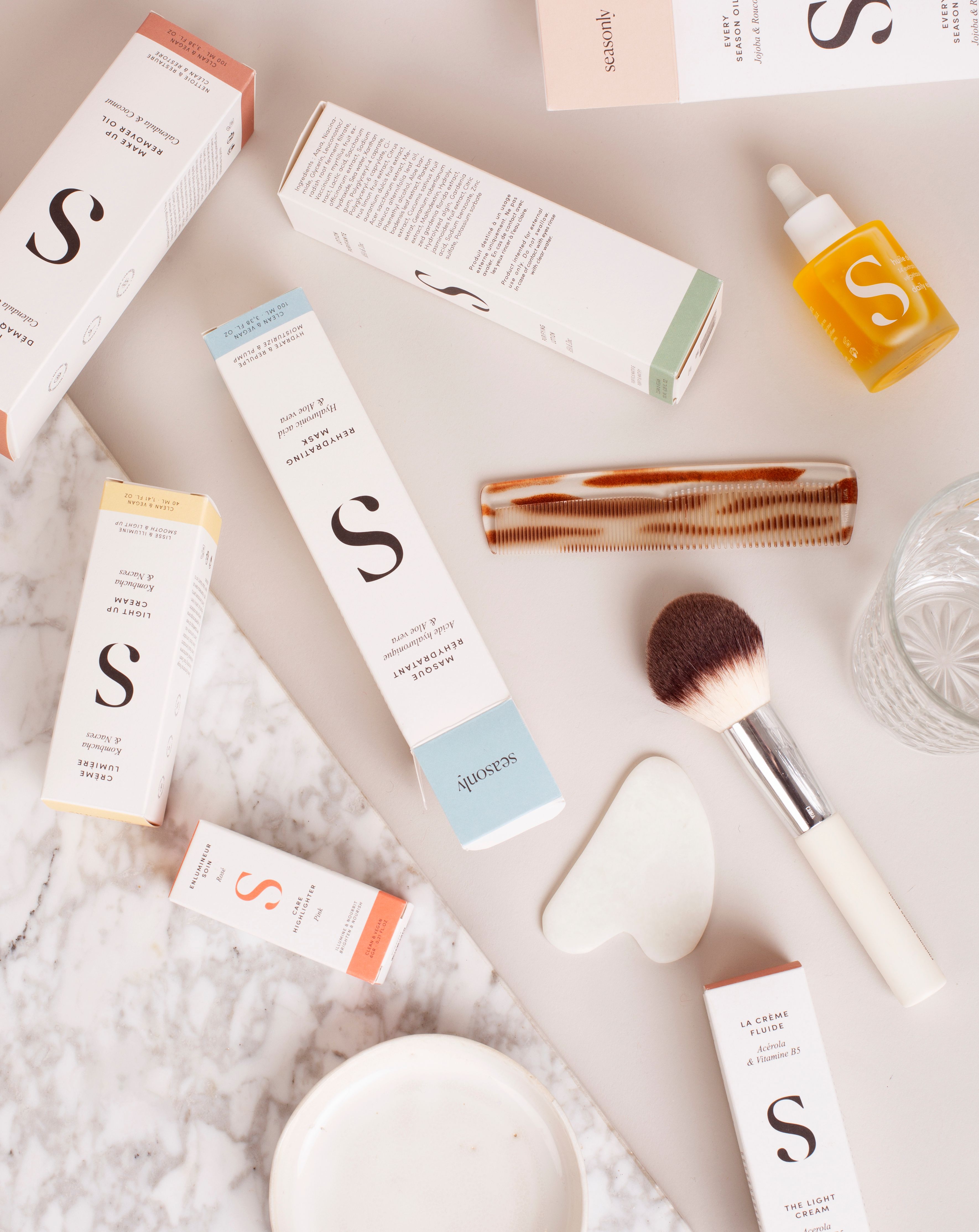 Packaging de la marque de skincare Seasonly | © Studio Cent-Huit 2025