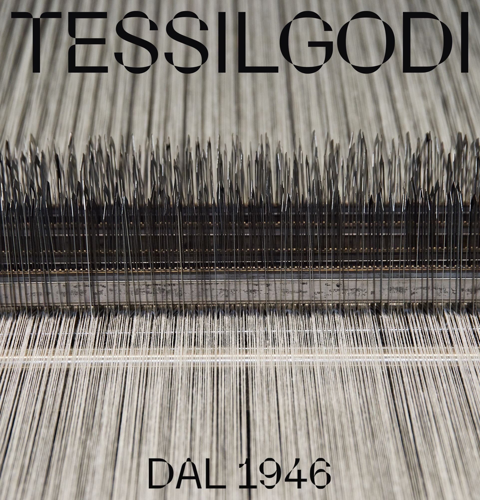Logotype Tessilgodi avec photographie métier à tisser | © Studio Cent-Huit 2025