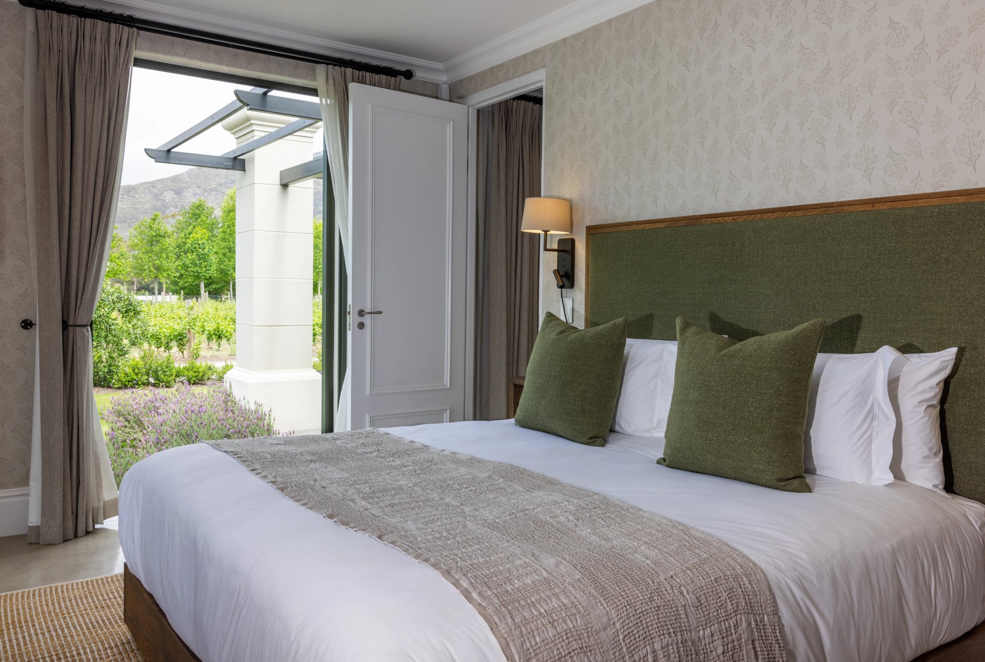 Vineyard Villa garden-facing bedroom