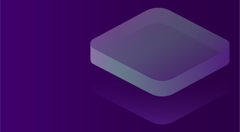 A floating, rounded purple rectangle against a gradient background, creating a modern and dynamic feel.