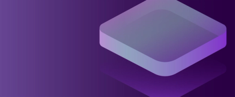 A floating, rounded purple rectangle against a gradient background, creating a modern and dynamic feel.
