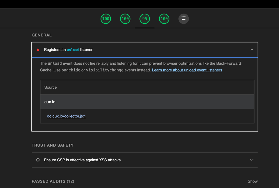 Cux.io - documentation of results