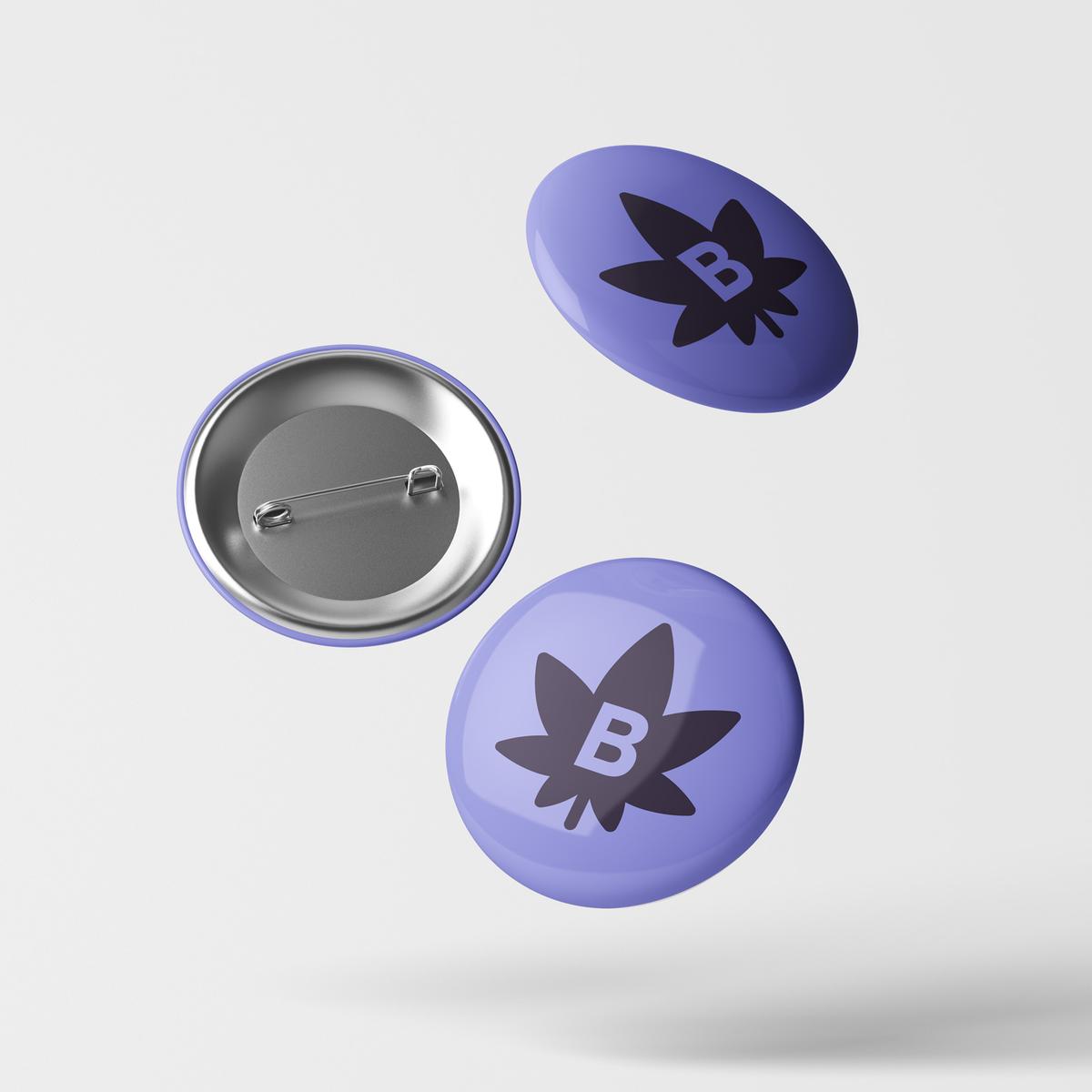 Broadleaf logo pin-back buttons