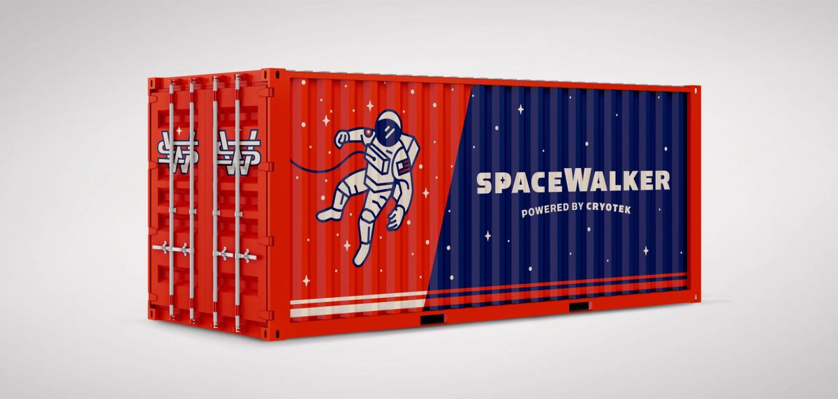 SpaceWalker branded cold-storage shipping container