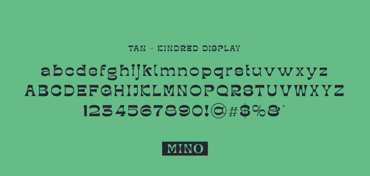 Tan Kindred Display type specimen